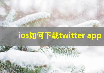 ios如何下载twitter app